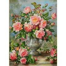 Keresztszemes  előrajzolt kézimunka cérnával 36 x 48 cm