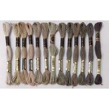 Venus osztott hímző föld színek (szürkés - drappos - barnás - kekis  színek