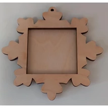 Fa képkeret 6 x 6 cm - es méretű pixelhobby alaplaphoz - hópehely