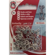 Horgos kapocs ezüst, 13 x 12 mm, 12 pár