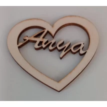 Fa szív "anya" felirattal 7 x 6,5 cm