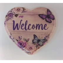 Nyomtatott fatábla "Welcome" felirattal 14,5 x 15, 5 cm