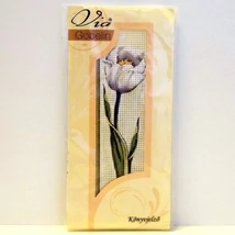 Gobelin könyvjelző cérnával fehér tulipán