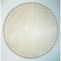 Horgolható fa táska/tároló alap kör 20 cm