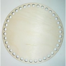 Horgolható fa táska/tároló alap kör 15 cm