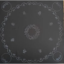 Előnyomott hímezhető kézimunka terítő - kalocsai minta 90x90 cm - 21 fekete színű