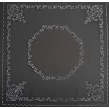 Előnyomott hímezhető kézimunka terítő - matyó minta 90x90 cm  fekete színű