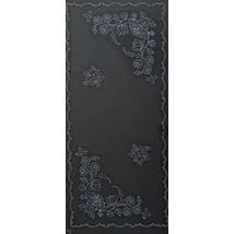 Előrajzolt hímezhető futó fekete alapon 40 x 80 cm - kalocsai minta