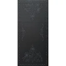 Előrajzolt hímezhető futó fekete alapon 40 x 80 cm - kalocsai minta