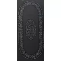 Előrajzolt hímezhető futó fekete alapon 40 x 80 cm - matyó minta