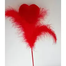 Flokkolt tollas beszúrós szív teli 5x15 cm