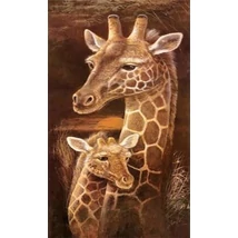 Zsiráf - Gyémántszemes kirakó - 36x56cm - Kerek köves