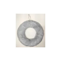 Szőrmés hungarocell félkoszorú 25 cm szürke