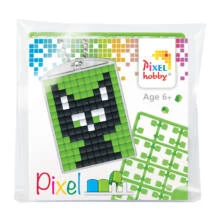 Pixelhobby kulcstartó 1 db - fekete macska