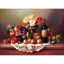 Csendélet - Gyémántszemes kirakó - 60x45cm - Kerek köves