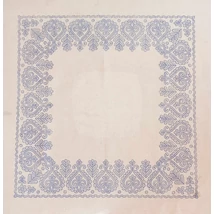 Előnyomott kézimunka - (lenvászonra) írásos abrosz terítő  90X90 - 5