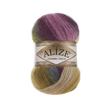Angora Gold Batik 4341 lila - türkiz - keki