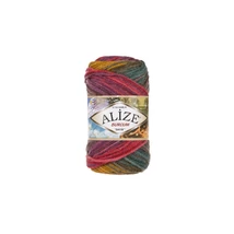 Burcum Batik 3368 mustár - zöld - lila