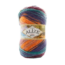 Burcum Batik 7919 lila - narancs - türkiz - bordó