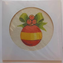 Karácsonyi gömb gobelin papírkerettel 15x15 cm
