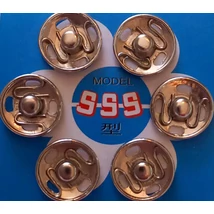 Fém varrható fémszínű patent, 9 mm,  6 db
