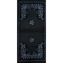 Előrajzolt hímezhető kézimunka futó 45 x 90 cm - kalocsai minta, fekete alapon