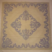 Előnyomott kézimunka -(lenvászonra) kisírásos abrosz terítő 90X90 -2