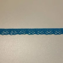 Türkizkék pamut csipke 1 cm