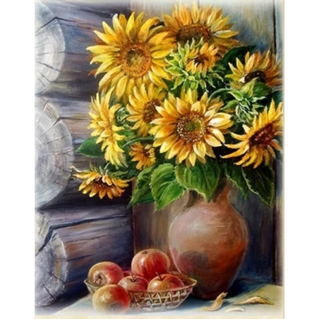 Keresztszemes  előrajzolt kézimunka cérnával 35 x 45 cm 