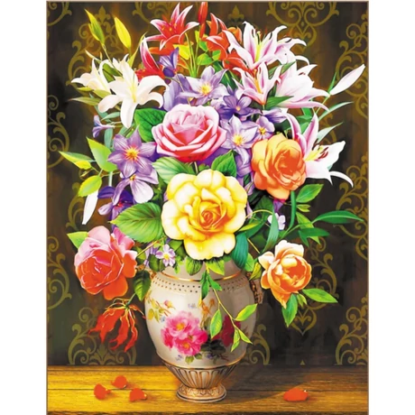 Keresztszemes  előrajzolt kézimunka cérnával 36 x 46 cm 