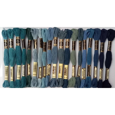 Venus osztott hímző türkizkék szín árnyalatai