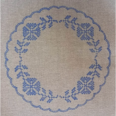 Keresztszemes 30 x 30 cm terítő lenvászon anyagon