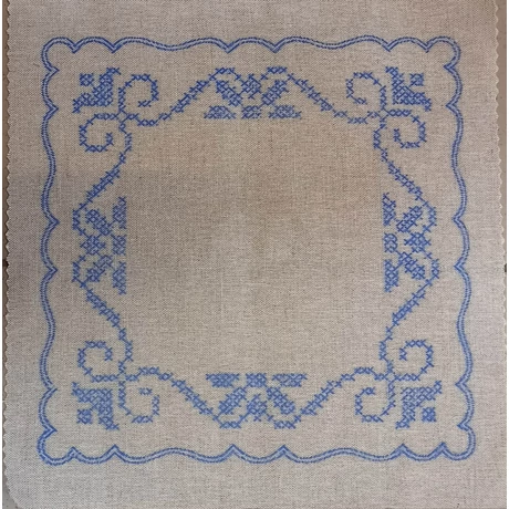 Keresztszemes 30 x 30 cm terítő lenvászon anyagon