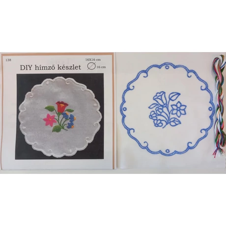 DIY hímző készlet, kézimunkával és cérnával 16 x 16 cm