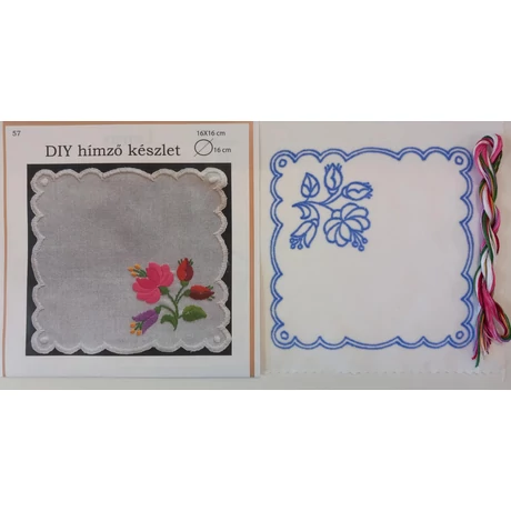 DIY hímző készlet, kézimunkával és cérnával 16 x 16 cm