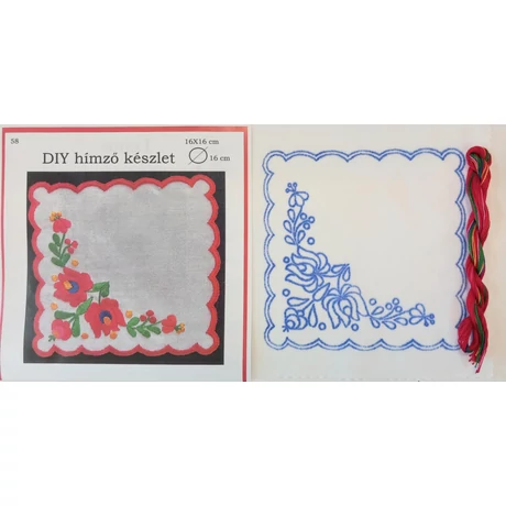 DIY hímző készlet, kézimunkával és cérnával 16 x 16 cm
