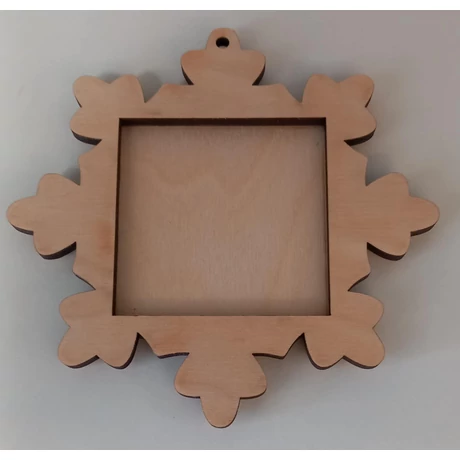 Fa képkeret 6 x 6 cm - es méretű pixelhobby alaplaphoz - hópehely