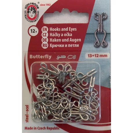 Horgos kapocs ezüst, 13 x 12 mm, 12 pár