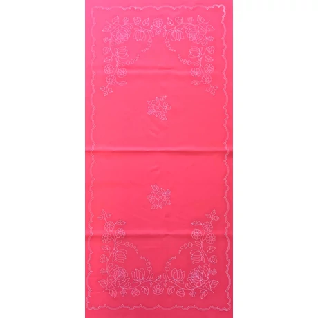 Előrajzolt hímezhető kézimunka futó 45 x 90 cm - kalocsai minta, piros alapon