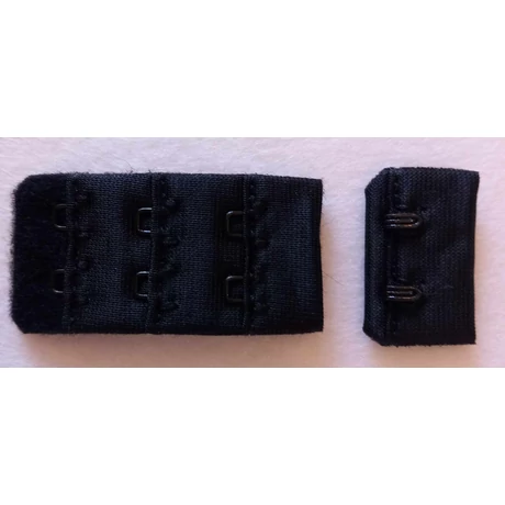 Melltartó hosszabbító 2 kapcsos, 2,5 cm széles, fekete színű