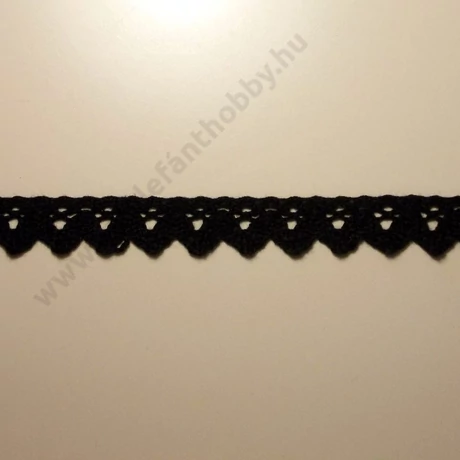 Fekete pamut csipke 1,6 cm