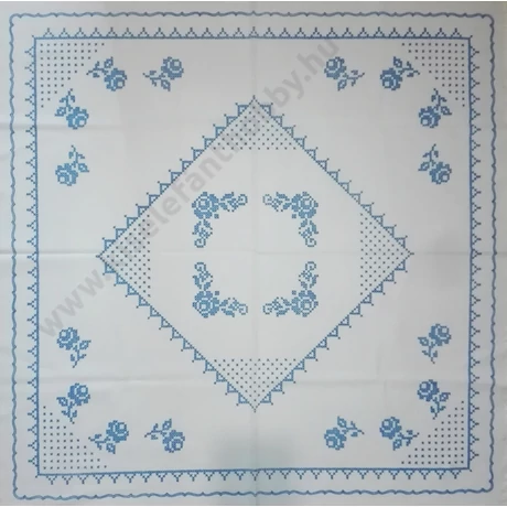 Előnyomott hímezhető kézimunka terítő -  keresztszemes minta 90X90 cm - 520