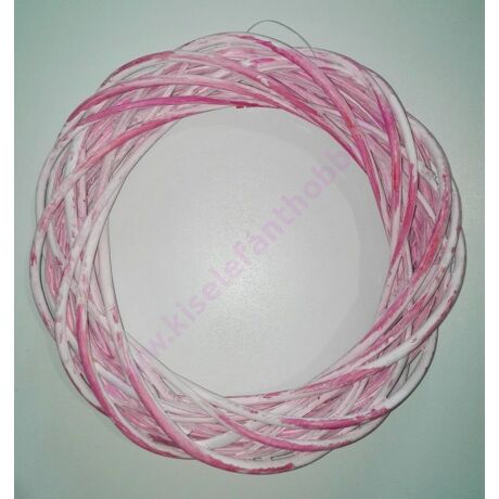 Vesszőkoszorú  25 cm rózsaszín