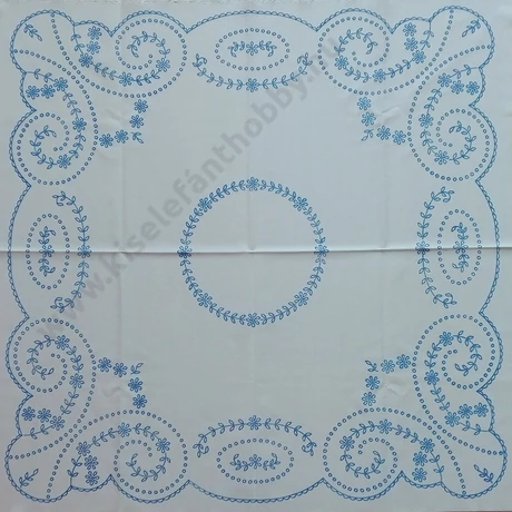 Előnyomott hímezhető kézimunka terítő - madeira mintás 90X90 cm - 71