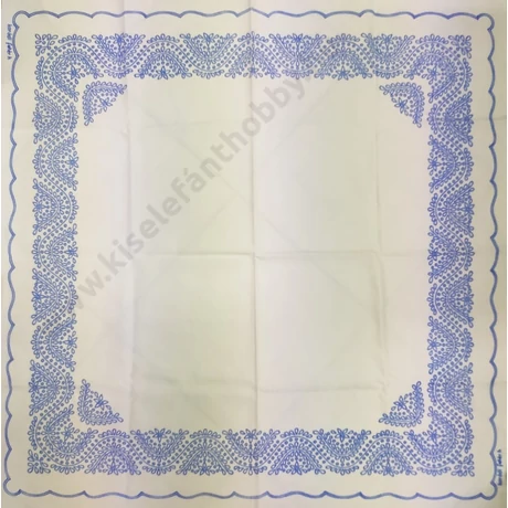 Előnyomott hímezhető kézimunka terítő - karádi fehér hímzéses minta 90x90 cm -22