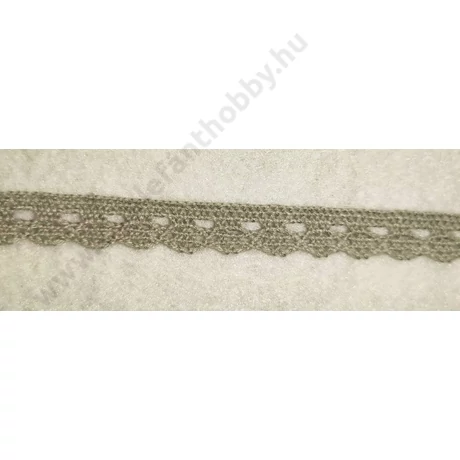 Szürke pamut csipke 1 cm