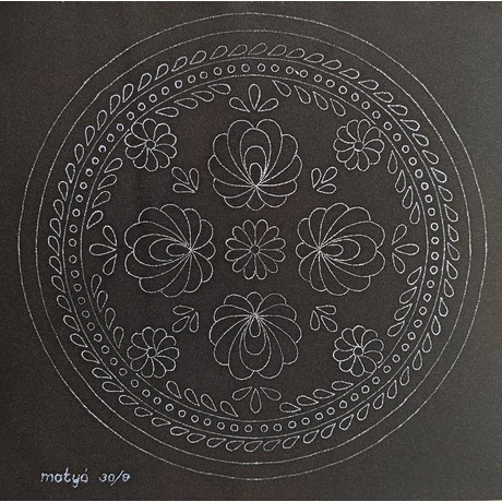 Fekete matyó minta (30X30 - 13 )