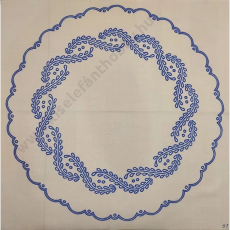 Előnyomott kézimunka (53X53 - 51) karádi/fehér hímzéses