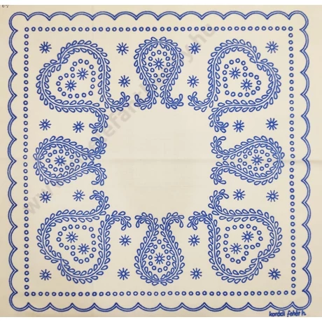 Előnyomott kézimunka 53X53-49 karádi/fehér hímzés