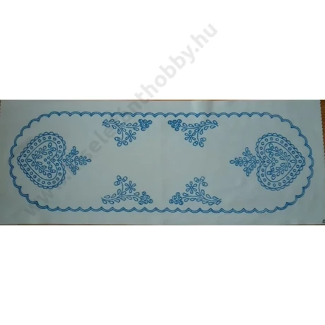 Előnyomott hímezhető kézimunka futó 25 x 65 cm - fehér hímzéses karádi minta